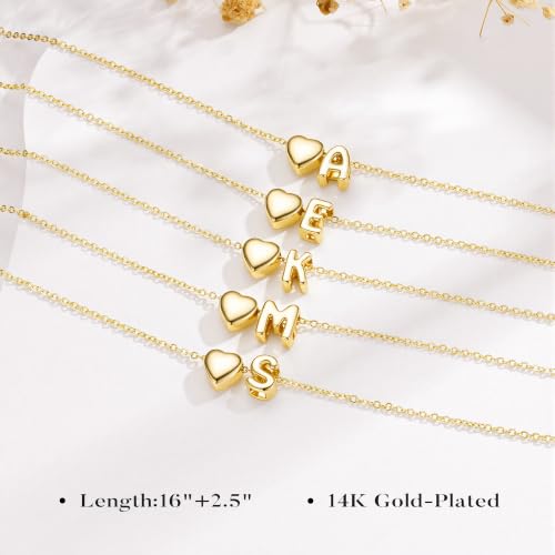 M MOOHAM Heart Initial Necklaces for Women Girls Gifts Letter A-Z Necklace | 14K Gold-Plated, Heart Letter Necklace for Kids Jewelry, Teen Girl Gifts, Initial Necklace, Birthday Gifts for Women Girls - color: P