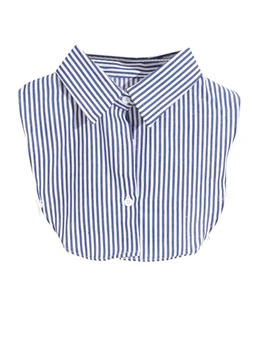 Verdusa Women's Fake Collar Detachable Dickey Collar Half Shirts Blouse - color: Blue Multi