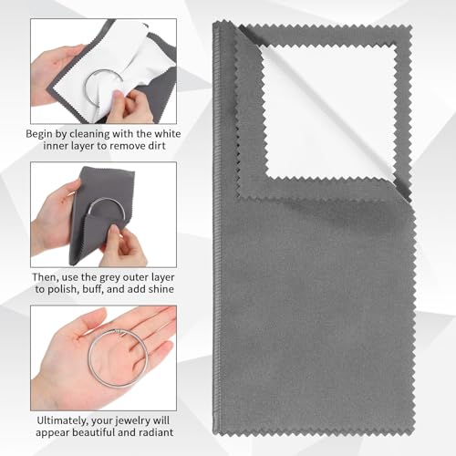 3 Pcs Jewelry Cleaning Brush with 3 Pcs Silver Polishing Cloth Jewelry Cleaning Cloth Coin Cleanings Cloths Jewelrys Cleaner for Diamonds Gold Coins Platinum Gemstones