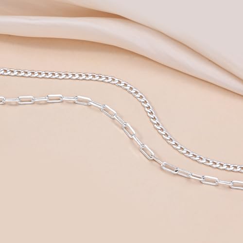 CHESKY 14K Gold Plated Layered Chain Necklace for Women | Trendy Cuban Link Chain, Chunky Paperclip Chain, Toggle Clasp Necklace, Fashion Gold Jewelry, Daily Gift for Women - style: Paperclip Toggle-SL