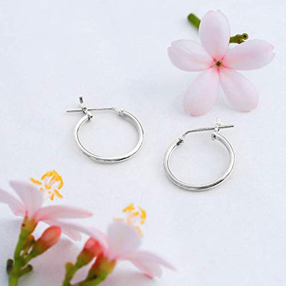 Boma Jewelry Sterling Silver Classic Snap Down Closure Tube Hoop Earrings - size: 0.5 inches