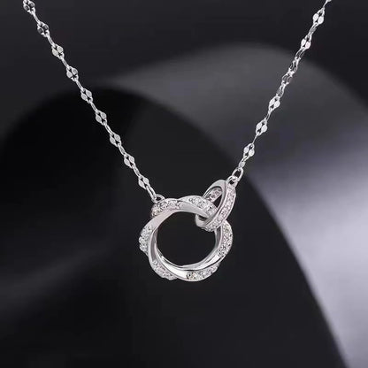 925 Sterling Silver Silver Necklace for Women,Dainty Minimalist Cubic Zirconia Twist Ring Necklace,Hypoallergenic Stainless Steel Chain Jewelry,Trendy Daily Wear & Giftin