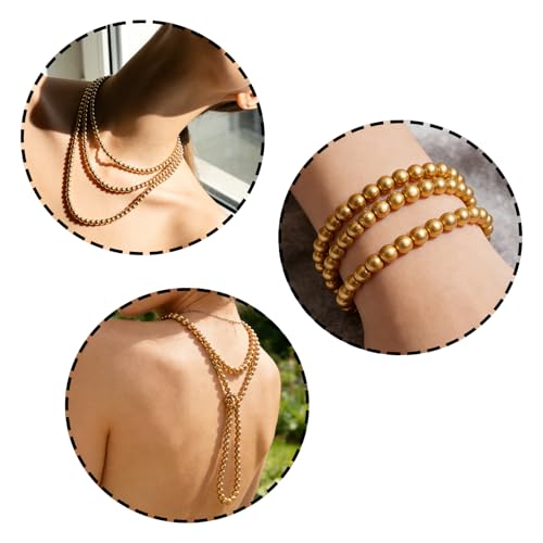 Long Pearl Necklace, Jewelry Faux Pearls Pendants Faux Pearls Strand Beads - color: Gold