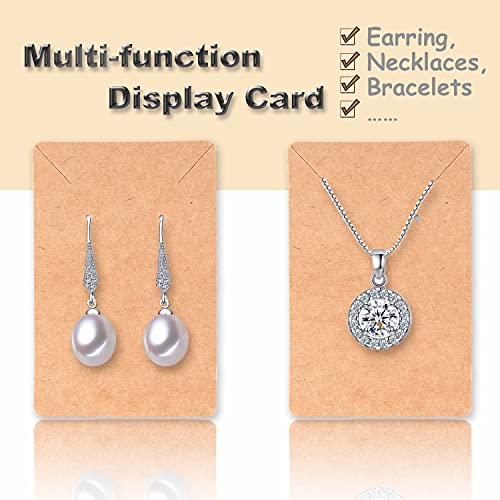 Earring Display Cards with 100 Pcs Earring Holder Cards 200 Pcs Earring Backs and 100 Jewelry Packaging for Earrings Necklace Jewelry Bags 3.5x2.4 Inches (Brown) - color: ZK100-Brown