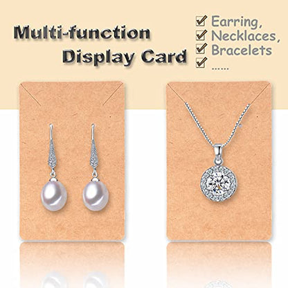 Earring Display Cards with 100 Pcs Earring Holder Cards 200 Pcs Earring Backs and 100 Jewelry Packaging for Earrings Necklace Jewelry Bags 3.5x2.4 Inches (Brown) - color: ZK100-Brown