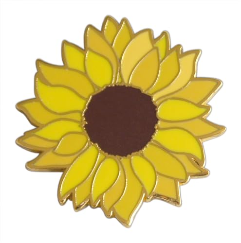 Novel Merk Flower Blossom Floret - Sunflower, Daffodil, & Other Lapel Pin, Hat Pin & Tie Tack Set - with Clutch Back - style: 3-Sunflower