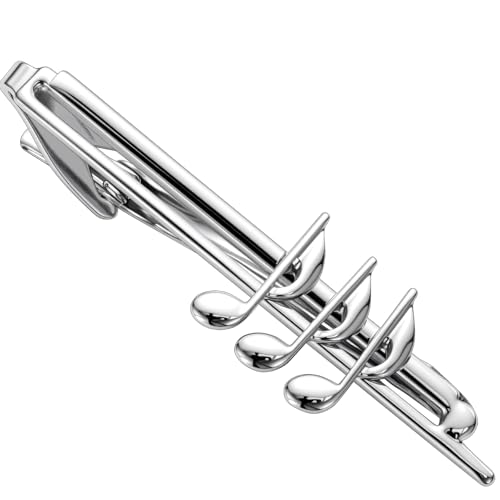 HAWSON Various Tie Clips for Men Unique, Funny Novelty Mens Tie Bar, Personalized Tie Pins for Men, Theme Wedding Party Gifts - style: Music Note