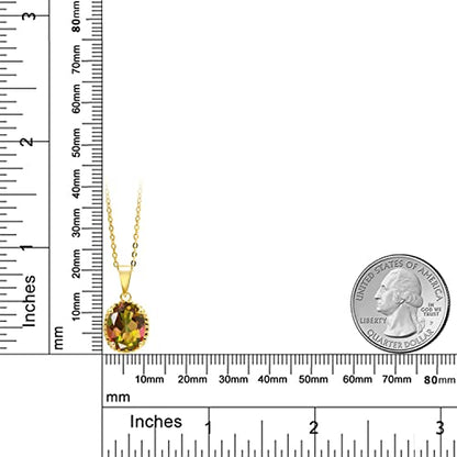 Gem Stone King 11X9MM Oval Gemstone Birthstone Pendant Necklace | 925 Sterling Silver | Solitaire Necklace For Women | With 18 Inch Chain | Fine Jewelry Gifts for Mom Women Wife Her - color: Mango Mystic Topaz