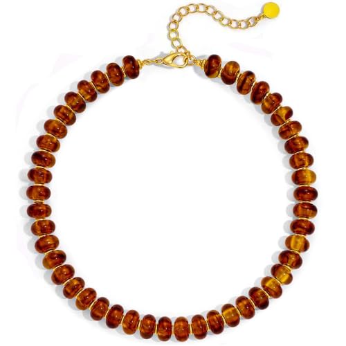 Chunky Beaded Necklace for Women, Colorful Trendy Statement Summer Jewelry Gift - color: necklace-37