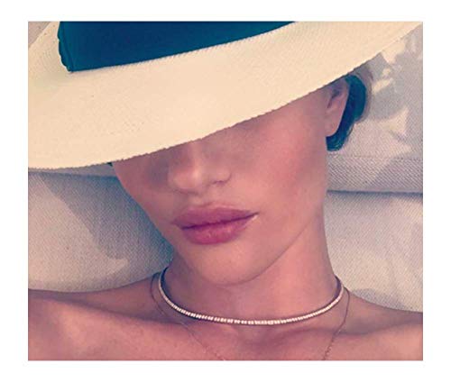 Tennis Necklaces for Women Sparkly Rhinestone Choker Diamond Chain Necklace - style: Silver 1 Row