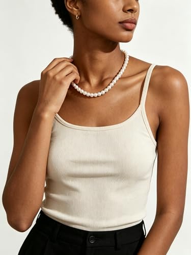Pearl Necklaces for Women 60'' 70" Long Pearl Necklace 15.75'' Pearl Choker Necklace Chunky Bead Layered Faux Pearl Dangle Wedding Bridal 1920s Gatsby Christmas Costume Jewelry Gifts - color: White-15.75in-8MM