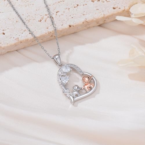 Heart Animal Necklace 925 Sterling Silver Cute Animal Pendant Jewelry Birthday Gifts for Women Girlfriend Mom Animal Lovers - style: Elephant