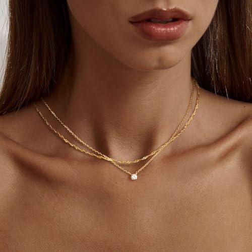 Unisex Celestial Gold Pendant Necklaces, Sun/Moon/Star/Angle Celestial Elements Unisex Choker Gold Lover Chains for Men and Women Jewelry - color: Layer - Gold Diamond