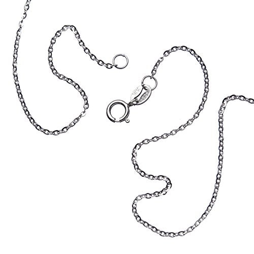 Wellme Sterling Silver Gliding Rolo Cable Chain Necklace - Available in 1mm/1.5mm/2mm Widths, 16’’ - 24’’ Lengths (16, 2mm)