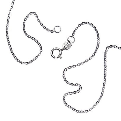 Wellme Sterling Silver Gliding Rolo Cable Chain Necklace - Available in 1mm/1.5mm/2mm Widths, 16’’ - 24’’ Lengths (16, 2mm)