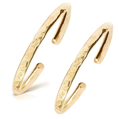 Ellie J Maui 14K Gold Filled Toe Rings for Women Adjustable Open Back Hammered Toe Ring Handmade Non Tarnish Dainty Gold Toe Ring Summer Beach Foot Jewelry (Rose Gold, Silver, Gold) - color: 14k Gold Filled (Set of 2 )