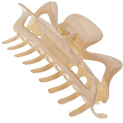 Camila Paris CP3049 French Large Hair Clips for Women Thick Hair for Long Curly Wavy Hair, Girls Hair Claw Clip, Durable Styling Big Claw Clip for Thick Hair, Strong Hold No Slip Grip, Made in France - color: Beige 4.5"