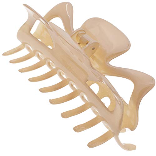 Camila Paris CP3049 French Large Hair Clips for Women Thick Hair for Long Curly Wavy Hair, Girls Hair Claw Clip, Durable Styling Big Claw Clip for Thick Hair, Strong Hold No Slip Grip, Made in France - color: Beige 4.5"