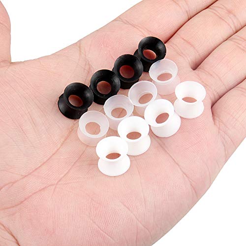 Cisyozi 10G-50mm Thin Silicone Gauges for Ear Flexible Double Flare Gauges Tunnels Expander Stretching Gauge Earlets Plugs Gauges Kit Earlets Retainer Same Sizes 3 Colors - style: 0G=8mm