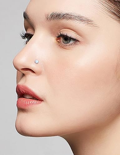 18G 20G Nose Rings Piercings Hypoallergenic Nose Studs 316L Surgical Steel Heart Nose Rings L Shaped Straight Screw Nose Piercing Jewelry for Women Men Silver Black Rose Gold Colorful - color: 18G Mix Color-L Shaped