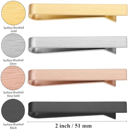HAWSON 2 inch Tie Clips for Men-Skinny Tie Bar Tie Set for Wedding Anniversary Business and Best Gift for Dad Husband Brother - color: Matte-without Letter