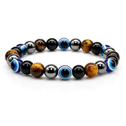 Fesciory Evil Eye Bracelet for Women, Gold Plated Adjustable Chain Jewelry | Blue Evil Eye Charm Bracelet, Lucky Amulet Symbolism, Dainty Adjustable Chain, Daily wear, Jewelry gifts - color: Blue-1