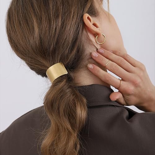 4 Pcs Ponytail Holder Hair Clips Rectangle Lava High Ponytail Buckle Hair Cuff Metal Dress Up Hair Ring for Long Hair Horsetail Hair Ties Ponytail Hair Bands Decorative Accessories for Women