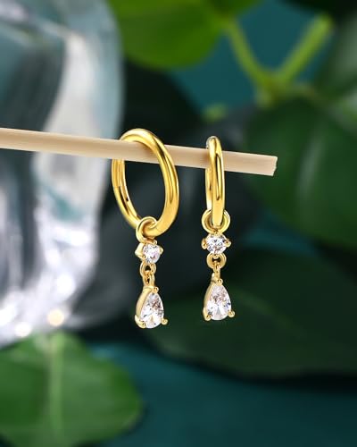 Clicker Belly Button Rings 14G Gold Plated Belly Navel Rings for Women Dangle Navel Piercing Jewelry Stainless Steel 8/10MM - color: YG-10MM
