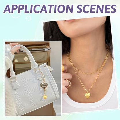 Elecrelive Locket Pendants Photo Frame Charms Memory Photo Charms Heart Locket Photo Frame Pendants - color: Gold