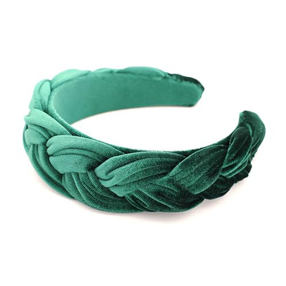 Green Headbands for Women Braided Headbands Velvet Padded Hairbands Cute Hair Accessories for Women Girl - color: Green