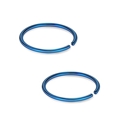 SCERRING 22G Stainless Steel Fake Nose Septum Hoop Rings Lip Helix Cartilage Tragus Ear Ring Piercing 6-10mm - style: 12PCS - 8mm Mix Color