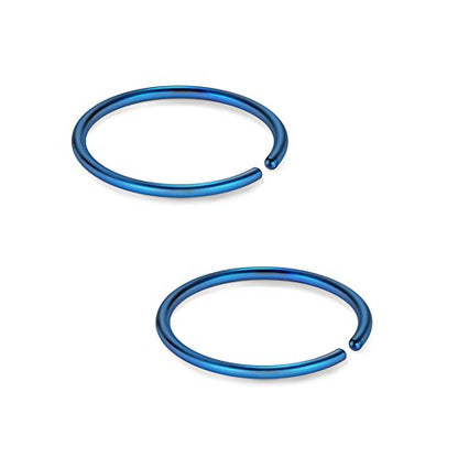 SCERRING 22G Stainless Steel Fake Nose Septum Hoop Rings Lip Helix Cartilage Tragus Ear Ring Piercing 6-10mm - style: 12PCS - 8mm Mix Color