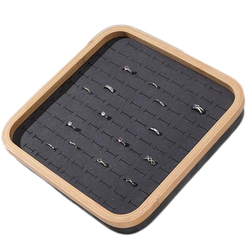 Ring Display Tray - Earring Storage Plate - Velvet Protection & Jewelry Display - Stackable Jewelry Organizer Trays for Collectibles & Gems,Gray,Square 104 Slots - color: Gray, size: Square 104 slots