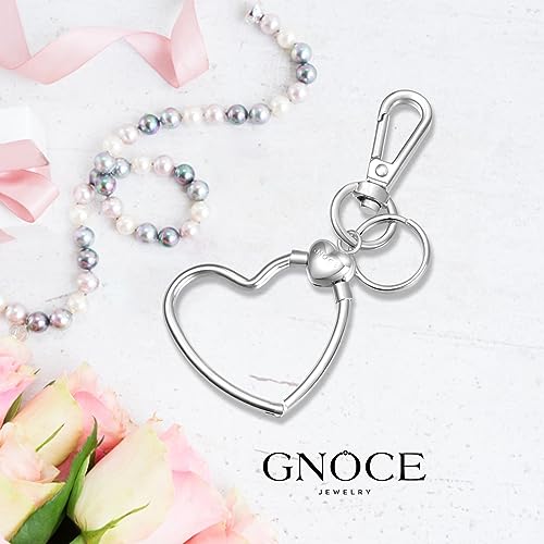 GNOCE Stainless Steel Snake Chain Charm Bracelet W/Safety Gift for Women - color: Heart