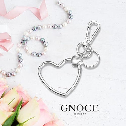 GNOCE Stainless Steel Snake Chain Charm Bracelet W/Safety Gift for Women - color: Heart