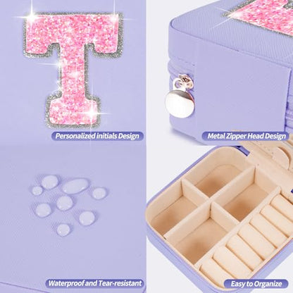 Uygafly Gifts for Teen Girl Trendy Stuff,Birthday Gift for 5 6 7 8 9 10 11 12 13 14 15 Year Old Girls,Cute Travel Jewelry Case Small Box | Lavender,T - color: Lavender, style: T