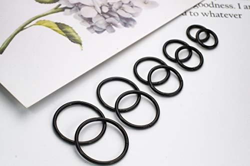 HQLA 16G Surgical Steel Hinged Clicker Segment Nose Rings Hoop Helix Cartilage Daith Tragus Sleeper Earrings Body Piercing for women 6mm 8mm 10mm 12mm 14mm - style: 16G - Black - (6mm-14mm) - 10Pcs