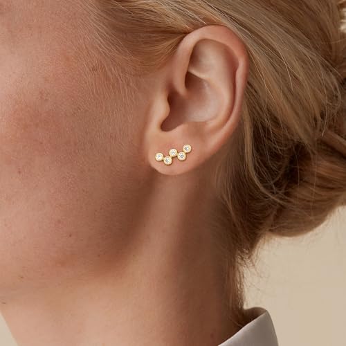 Star 14K Gold Plated Ear Cuff Earrings for Women Non Piercing, Dainty Silver Plated Clip on Cartilage Ear Cuff Non Pierced Trendy CZ Northstar Starburst Sparkling Climber Clawer Earring Jewelry - style: Cluster-3