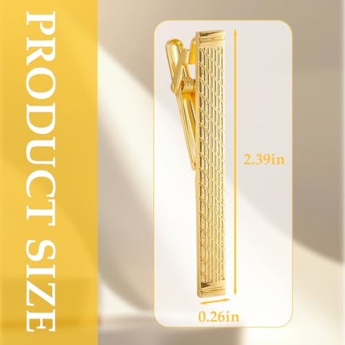 Gold Tie Clip for Men Tie Bar Clip Regular Necktie Tie Pin Clip Tie Clasp Business Wedding Pinch Clips - style: fashion