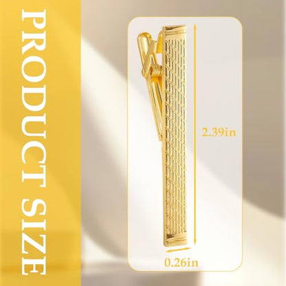 Gold Tie Clip for Men Tie Bar Clip Regular Necktie Tie Pin Clip Tie Clasp Business Wedding Pinch Clips - style: fashion