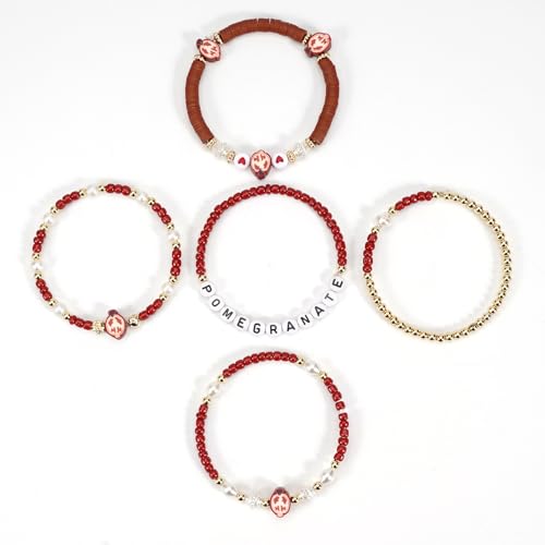 Twinfree Bohemian Cute Fruit Banana Cherry Strawberry Pineapple Mango Polymer Clay Beaded Stackable Stretch Bracelets - color: color 24