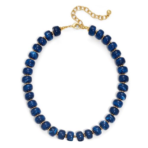 LILIE&WHITE Resin Chunky Beaded Necklace for Women Minimalistic Modern Statement Necklace Jewelry Accessories - color: XL23228B