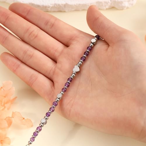 Best Friend Bracelet Gifts for Women Sister Bestie, Christmas Gift for Teens Mom Daughter Granddaughter Birthday Gift for Her Stocking Stuffers - color: Amethyst-Daughter in law