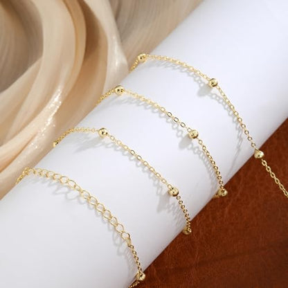 Body Chain for Women 14K Gold Plated Waist Beads Chain Gold Belly Belt Cuban Layered Body Chains Waterproof Adjustable Sexy Bikini Beach Body Jewelry Daily Belts Gifts for Women 26.5-33Inch - style: Bead