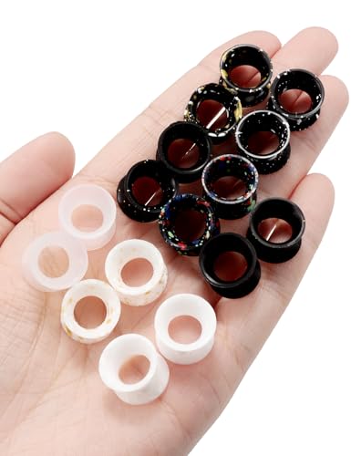 Jenxnjsjo 14g to 7/8in Ear Gauges Plugs Tunnels Taper Earrings Stretching Expander Kit Set for Women Men - color: 043: Silicone Double Flare Ⅲ, size: 00g (10mm)