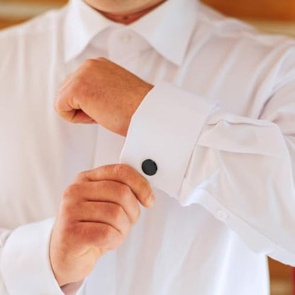 3Pcs Gold Tie Clip and Cufflink Set for Men - color: Black