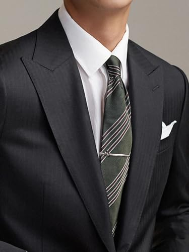 Mens Chain Tie Clips For Men Unique Silver Black Gold Tie Bar Round Stainless Steel Tie Clip - style: black tie clip