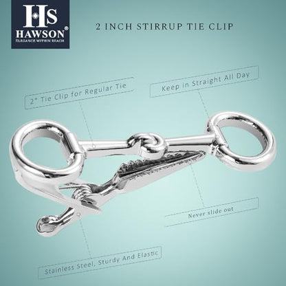 HAWSON Various Tie Clips for Men Unique, Funny Novelty Mens Tie Bar, Personalized Tie Pins for Men, Theme Wedding Party Gifts - style: Stirrup