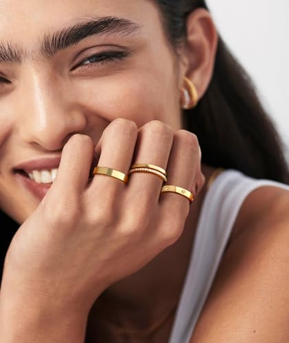 Gold Rings for Women Non Tarnish Dainty 14K Gold Plated Stackable Rings for Women Cubic Zirconia Ring Set Wedding Bands Thumb Love Engagement Rings Size 5-11