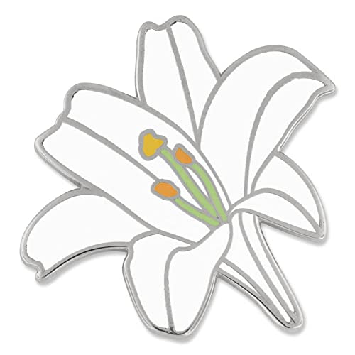 PinMart Flower Trendy Enamel Lapel Pin - color: Lily Flower, size: 25 Pack